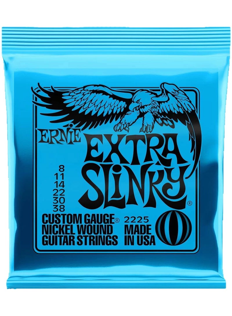 Ernie Ball Extra Slinky Nickel Wound Electric Guitar Strings, 8-38 Gauge (P02225) - Image 1